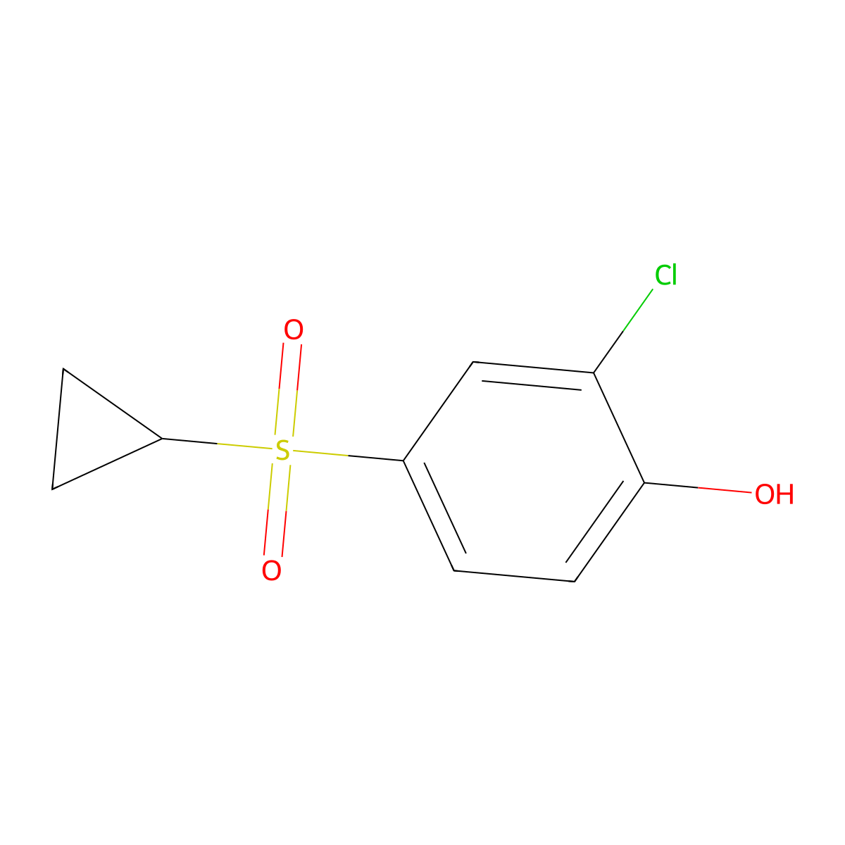 2-Chloro-4-(cyclopropylsulfonyl)phenol molecular structure, CAS 1147558-11-9