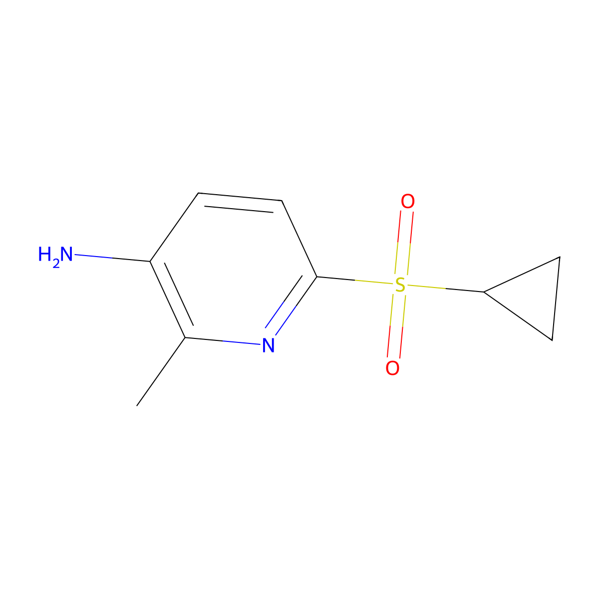6-(Cyclopropylsulfonyl)-2-methylpyridin-3-amine molecular structure, CAS 1147558-17-5