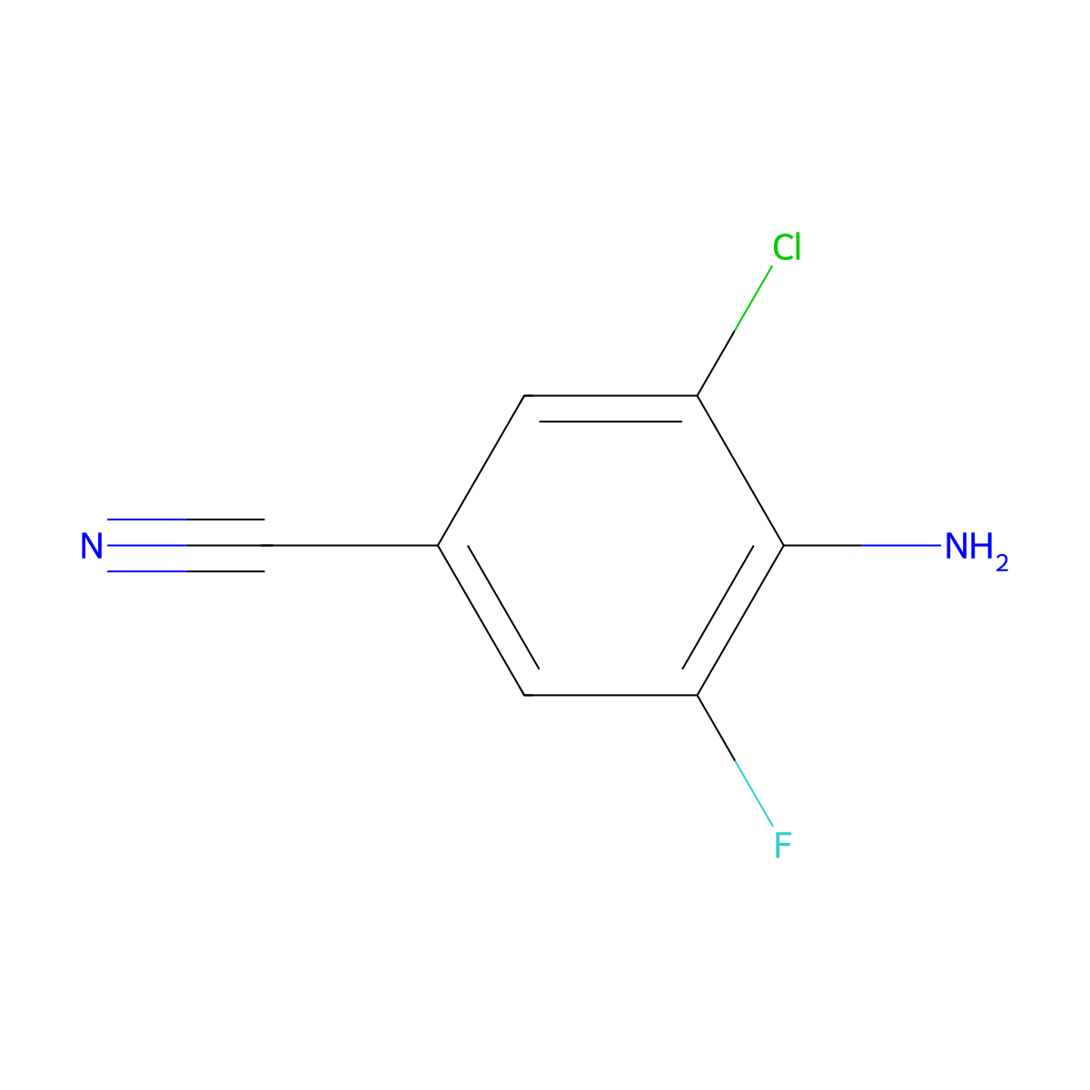 4-Amino-3-chloro-5-fluorobenzonitrile molecular structure, CAS 1147558-43-7
