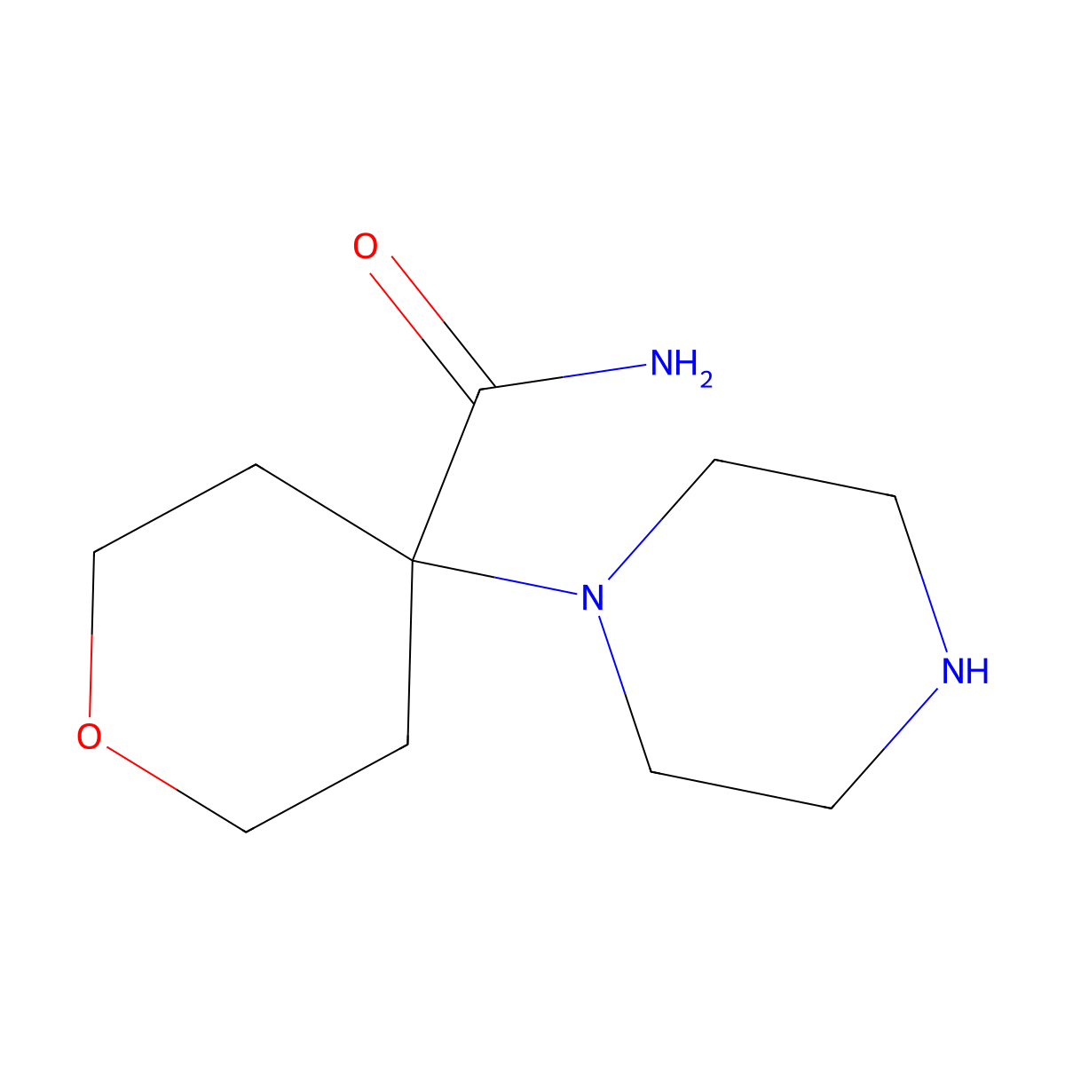 4-(Piperazin-1-YL)oxane-4-carboxamide molecular structure, CAS 1147601-95-3