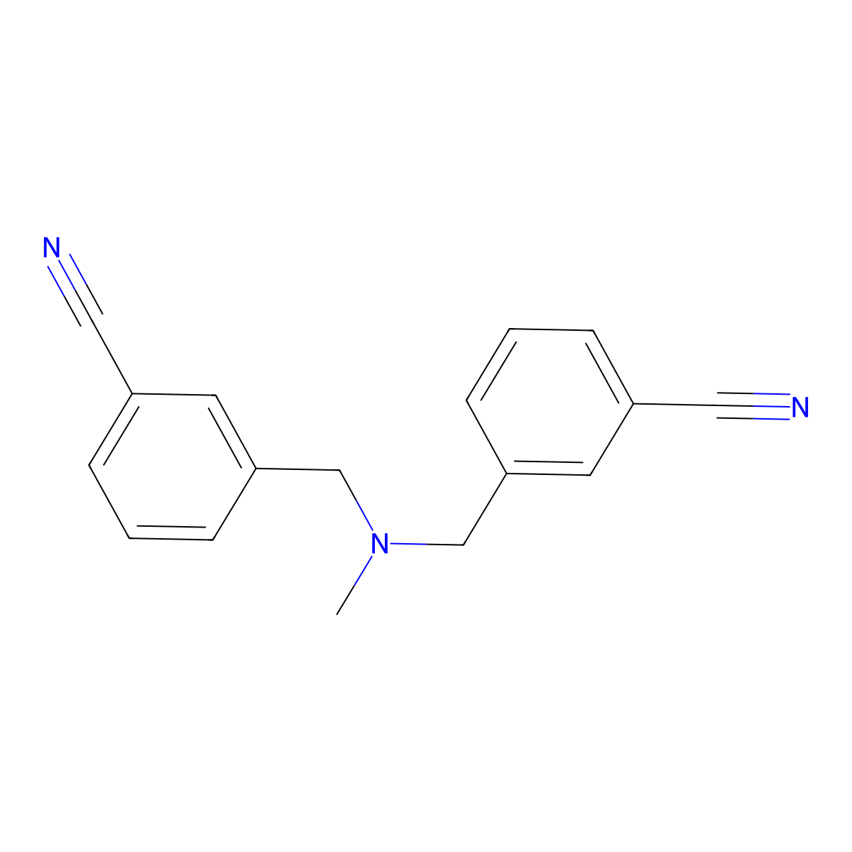 3,3'-((Methylazanediyl)bis(methylene))dibenzonitrile molecular structure, CAS 1147666-06-5