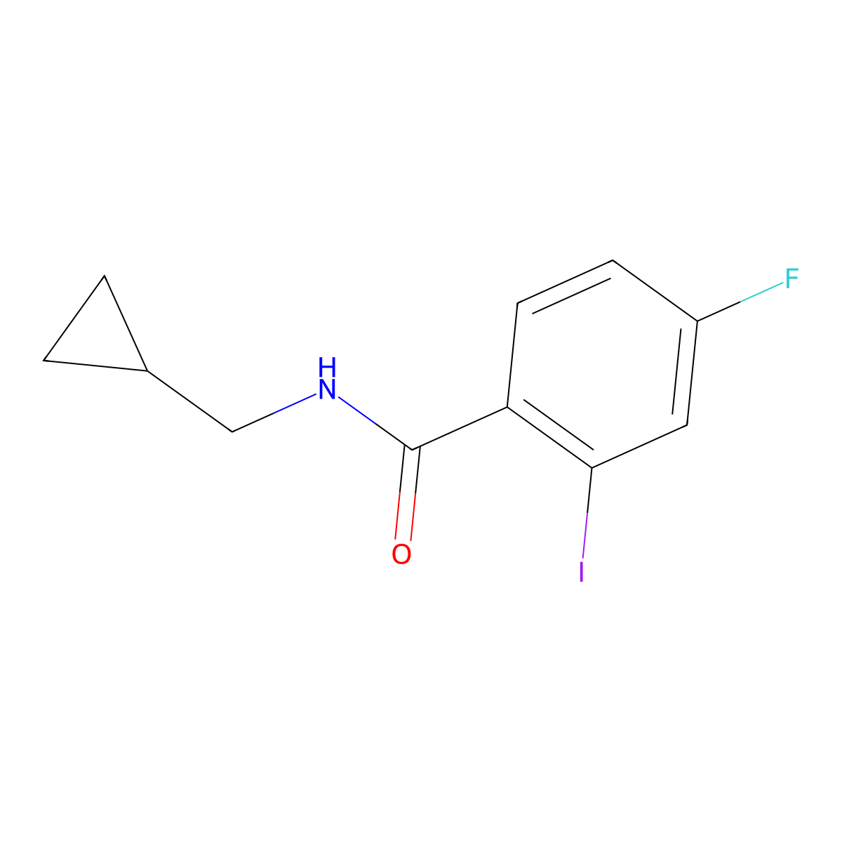 N-(cyclopropylmethyl)-4-fluoro-2-iodobenzamide molecular structure, CAS 1147669-43-9