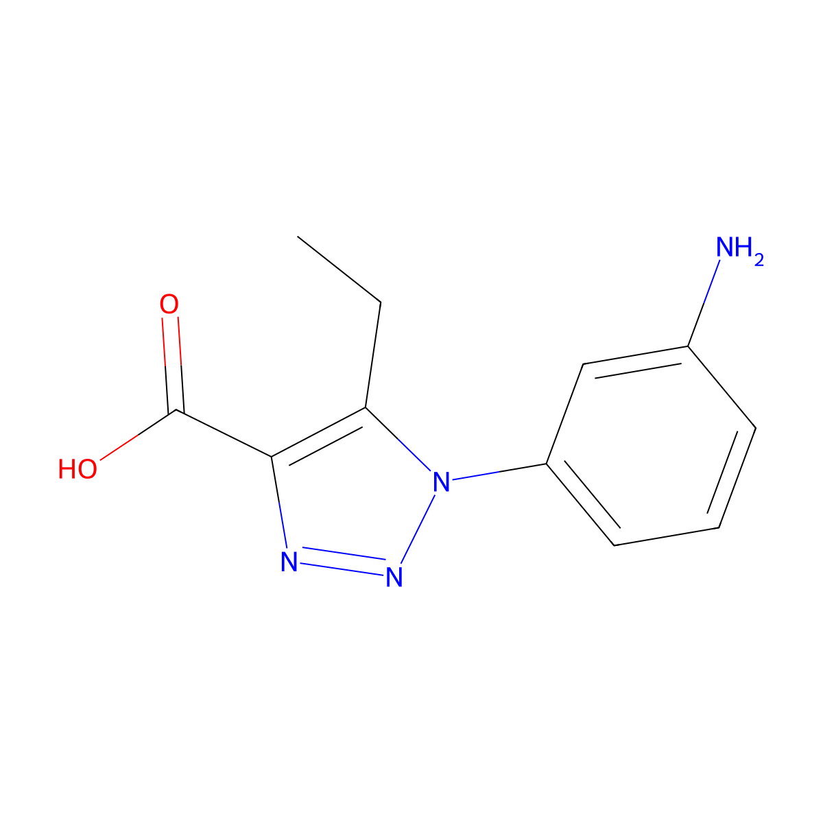 1-(3-aminophenyl)-5-ethyl-1H-1,2,3-triazole-4-carboxylic acid molecular structure, CAS 1147675-34-0