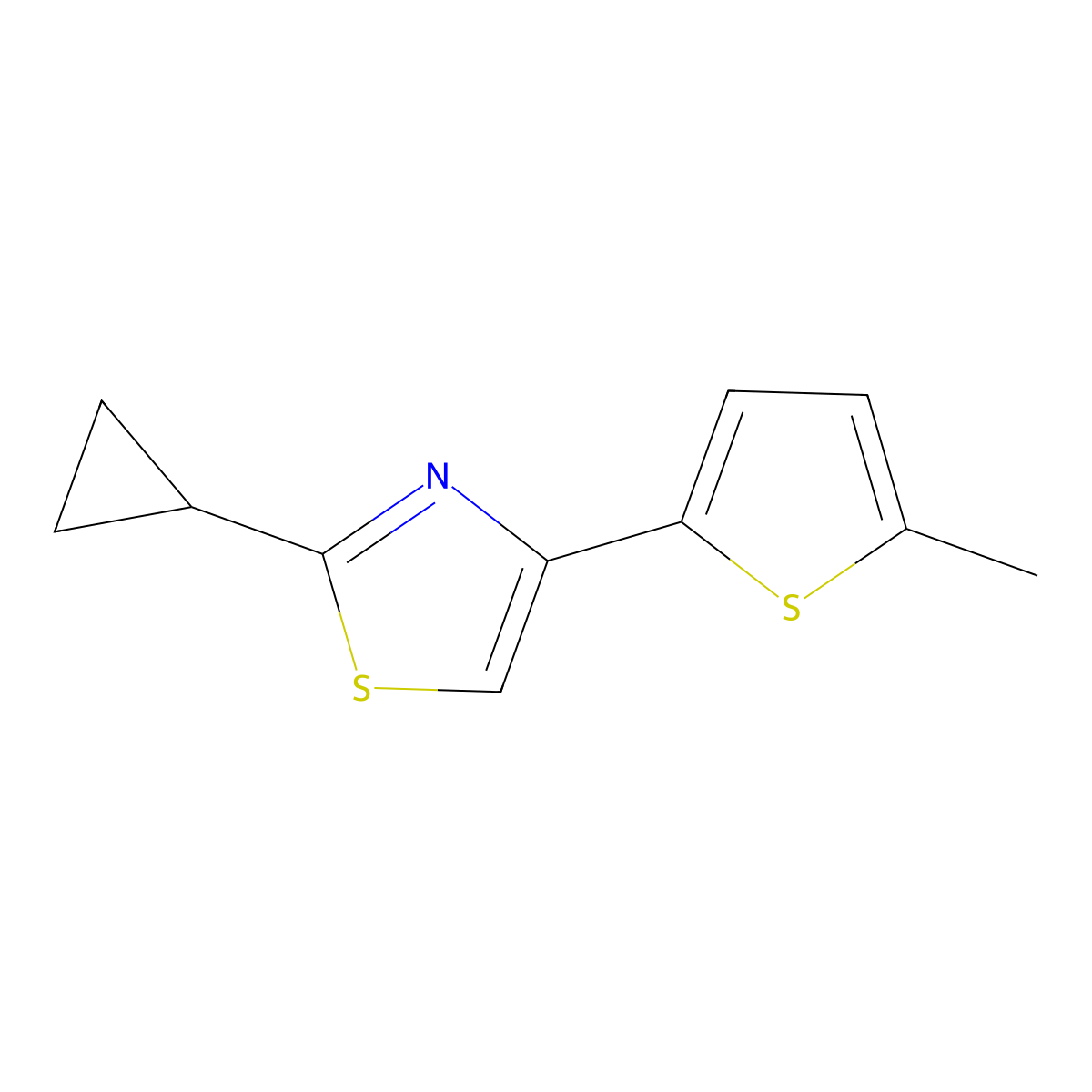 2-Cyclopropyl-4-(5-methylthiophen-2-yl)thiazole molecular structure, CAS 1147679-50-2