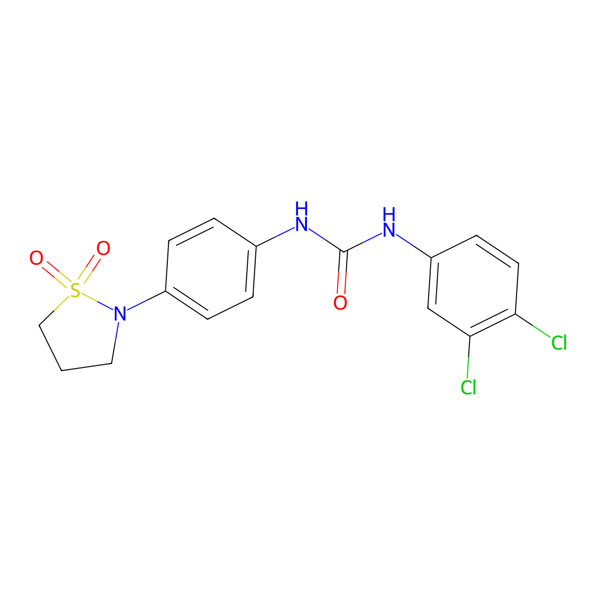 1-(3,4-Dichlorophenyl)-3-(4-(1,1-dioxidoisothiazolidin-2-yl)phenyl)urea molecular structure, CAS 1147691-58-4