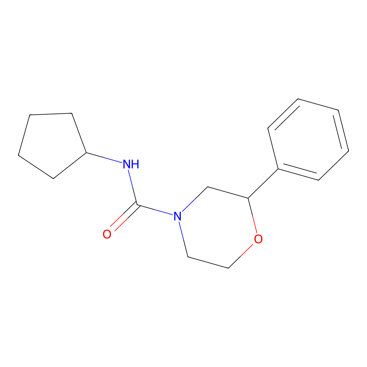 N-cyclopentyl-2-phenylmorpholine-4-carboxamide molecular structure, CAS 1147695-30-4