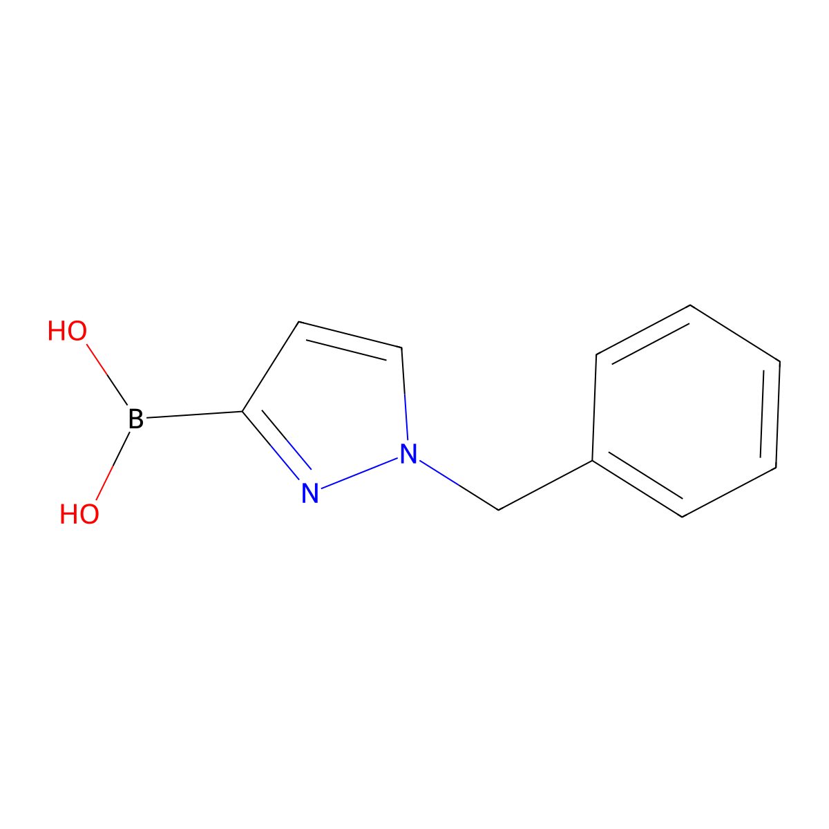 (1-benzyl-1H-pyrazol-3-yl)boronic acid molecular structure, CAS 1147704-02-6