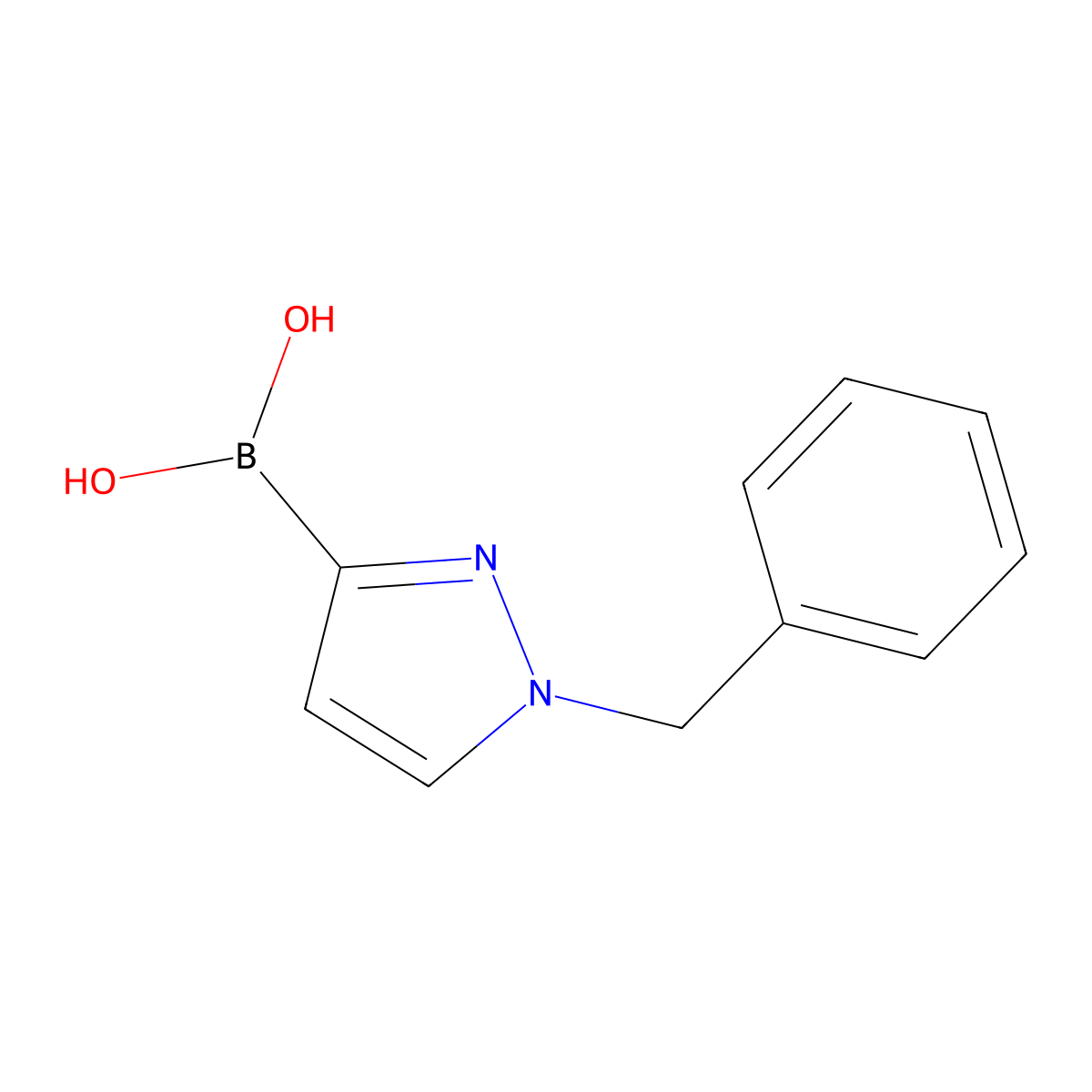(1-benzyl-1H-pyrazol-3-yl)boronic acid molecular structure, CAS 1147704-02-6