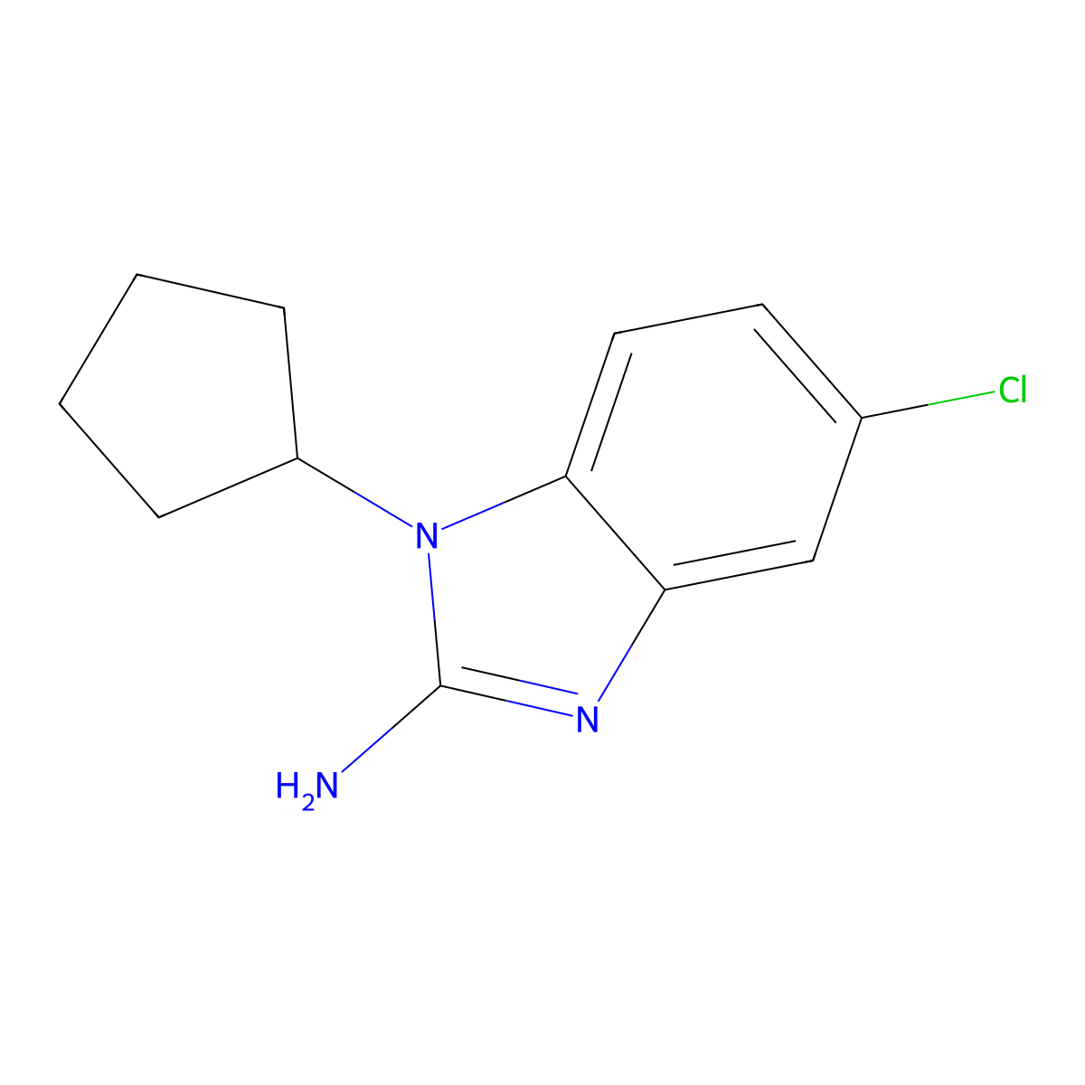 2-Amino-5-chloro-1-cyclopentyl-1H-benzimidazole molecular structure, CAS 1147718-22-6