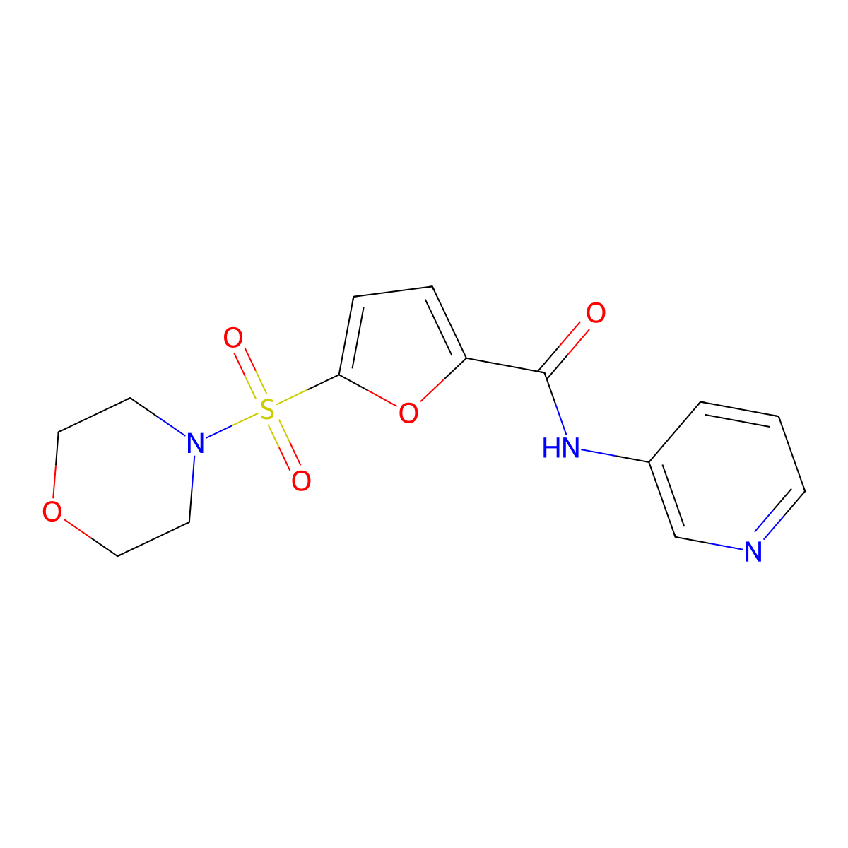 5-(morpholine-4-sulfonyl)-N-(pyridin-3-yl)furan-2-carboxamide molecular structure, CAS 1147719-36-5