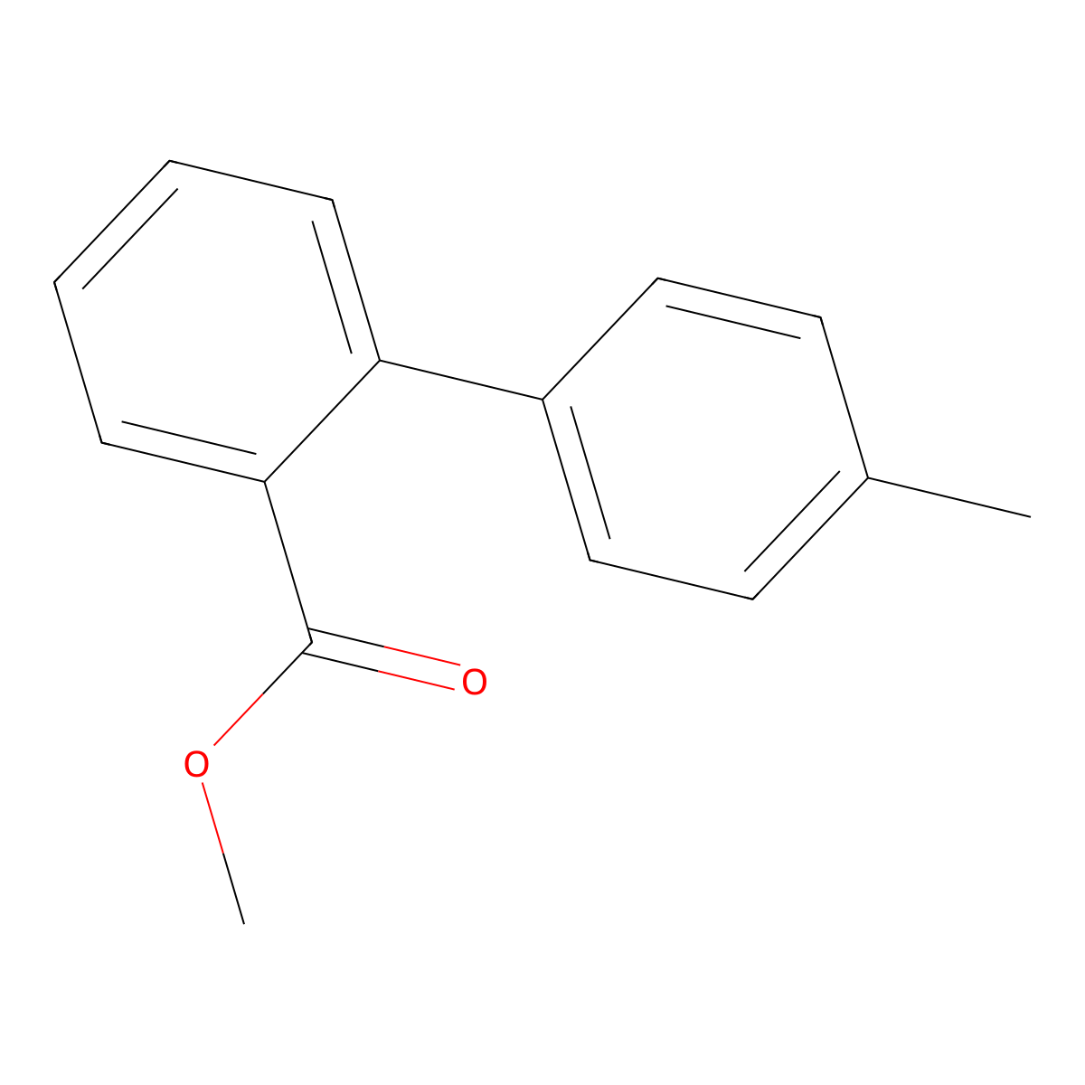 (1,1'-Biphenyl)-2-carboxylic acid, 4'-methyl-, methyl ester molecular structure, CAS 114772-34-8
