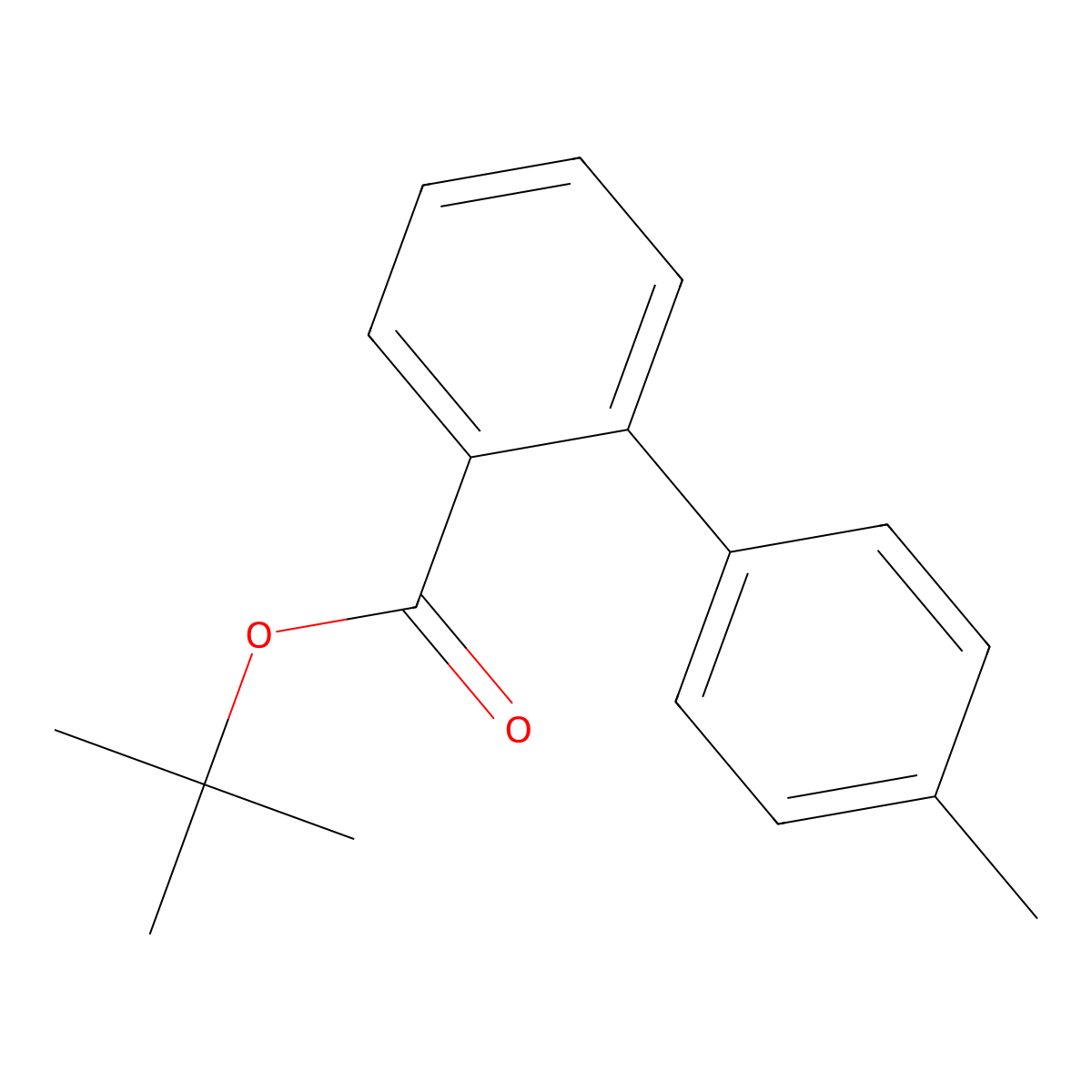 Tert-butyl 4'-methylbiphenyl-2-carboxylate molecular structure, CAS 114772-36-0