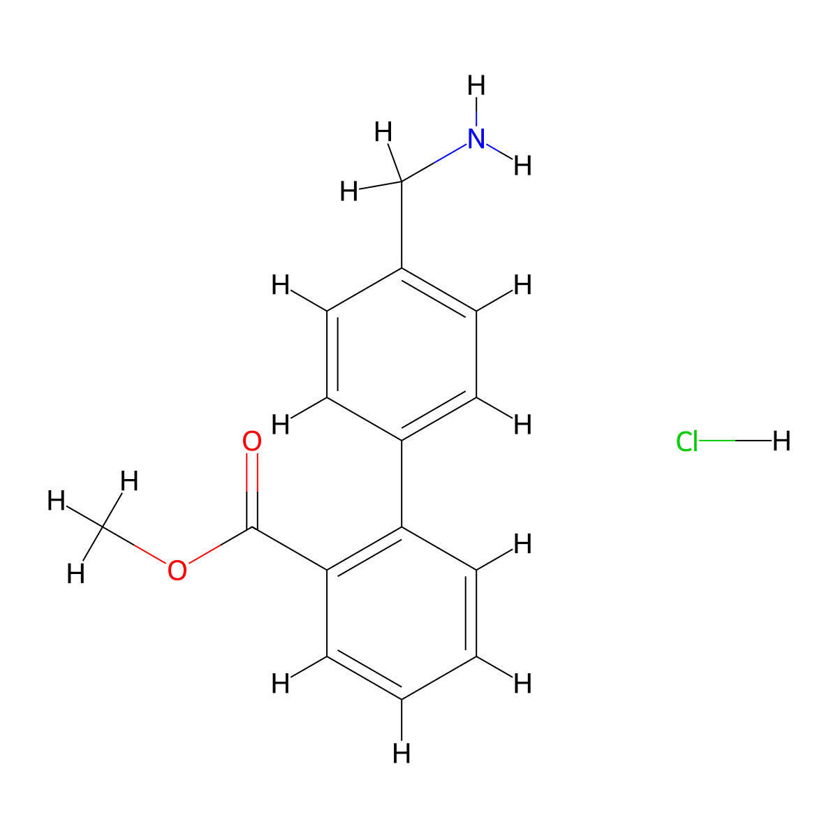 Methyl 4'-(Aminomethyl)biphenyl-2-carboxylate HCl molecular structure, CAS 114772-65-5