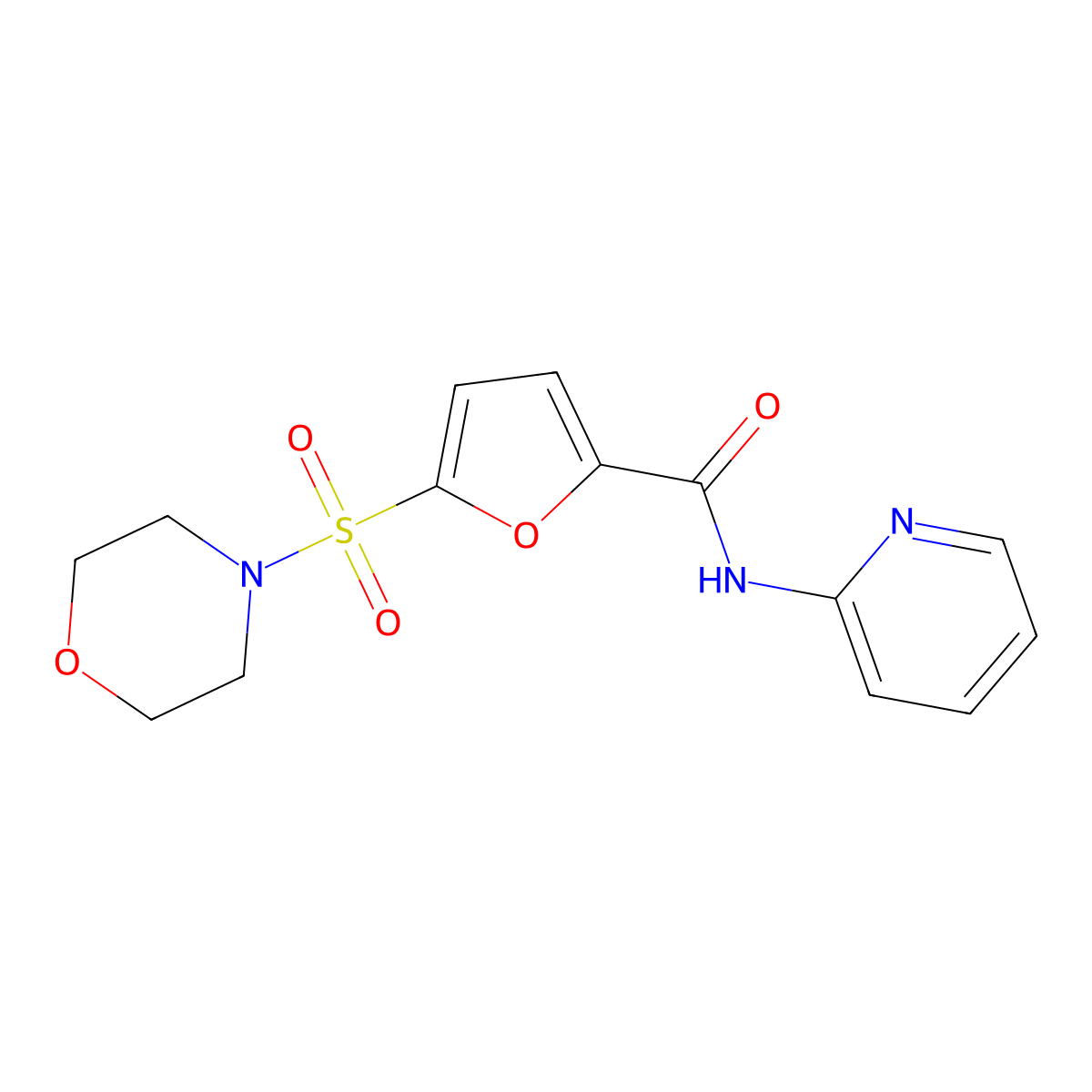 5-(morpholine-4-sulfonyl)-N-(pyridin-2-yl)furan-2-carboxamide molecular structure, CAS 1147724-52-4