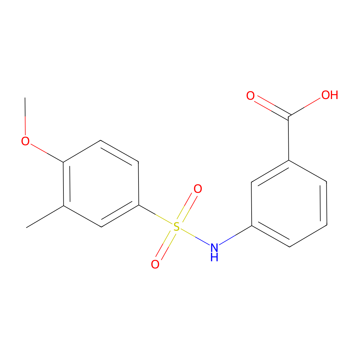 3-(4-Methoxy-3-methylbenzenesulfonamido)benzoic acid molecular structure, CAS 1147727-87-4