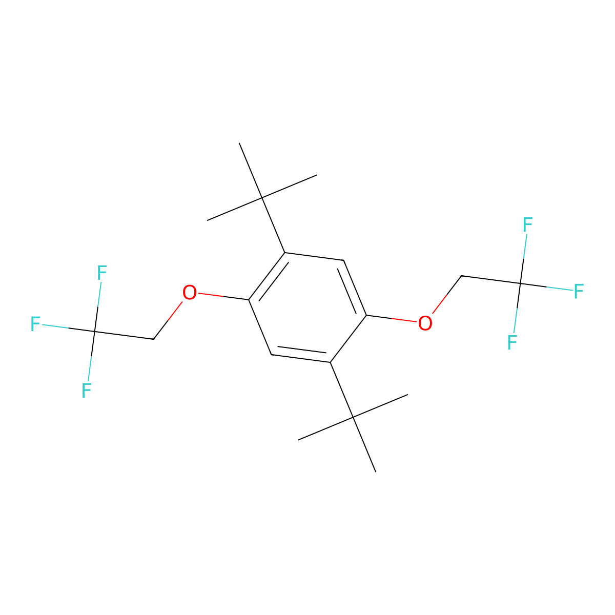 1,4-Di-tert-butyl-2,5-bis(2,2,2-trifluoroethoxy)benzene molecular structure, CAS 1147737-68-5