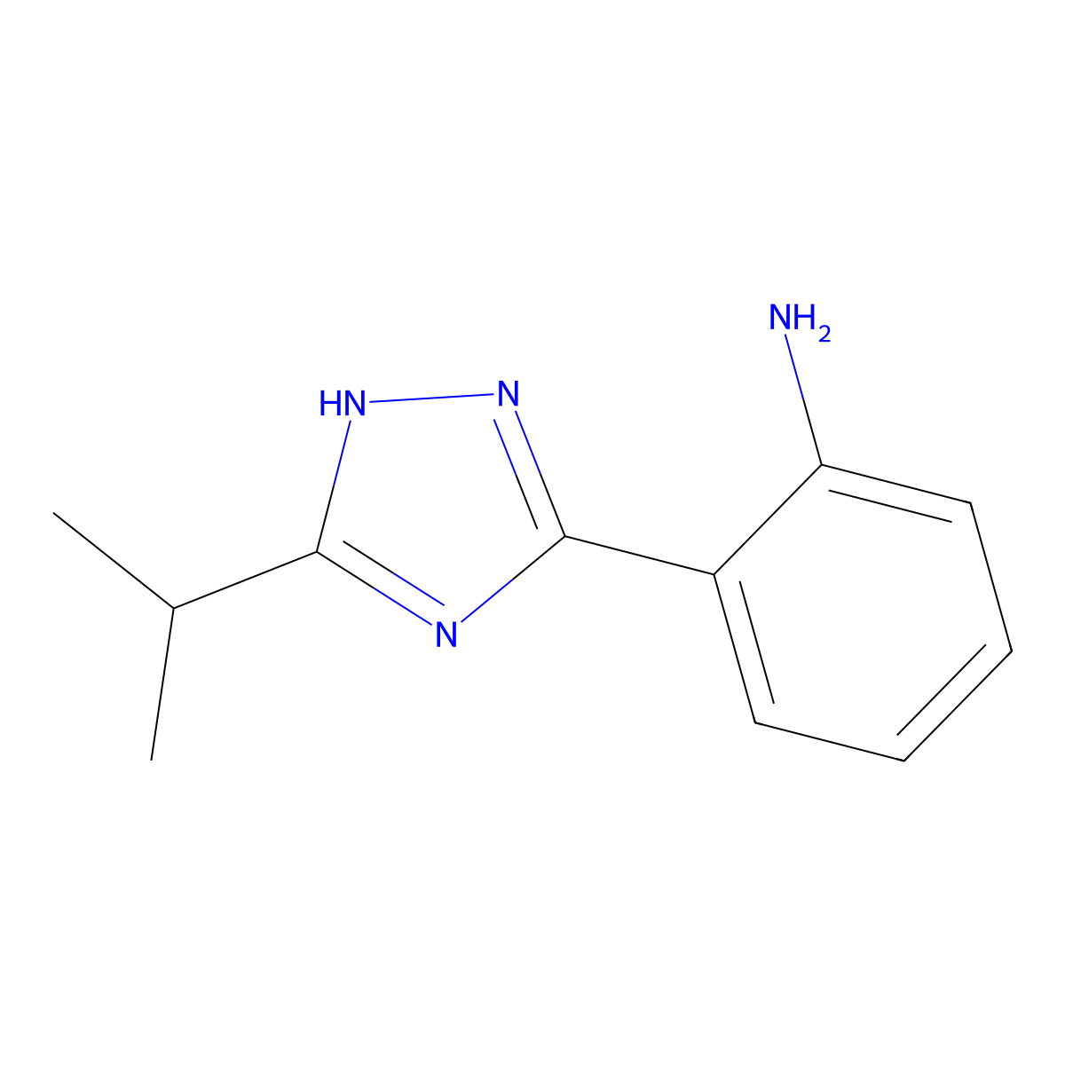 2-[3-(propan-2-yl)-1H-1,2,4-triazol-5-yl]aniline molecular structure, CAS 1147746-77-7