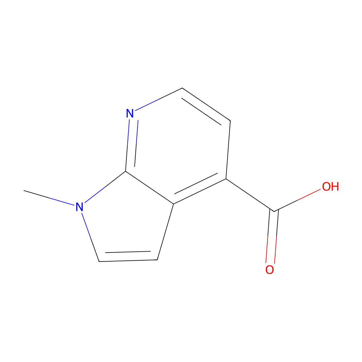 1-Methyl-1H-pyrrolo[2,3-b]pyridine-4-carboxylic acid molecular structure, CAS 1147753-38-5
