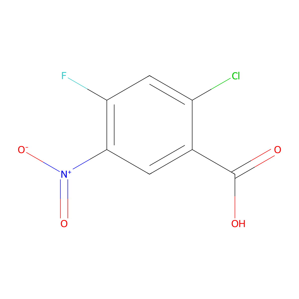 2-Chloro-4-fluoro-5-nitrobenzoic Acid molecular structure, CAS 114776-15-7