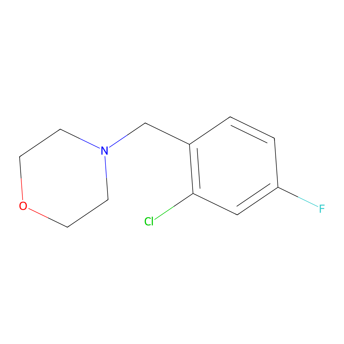 4-(2-Chloro-4-fluorobenzyl)morpholine molecular structure, CAS 114776-21-5