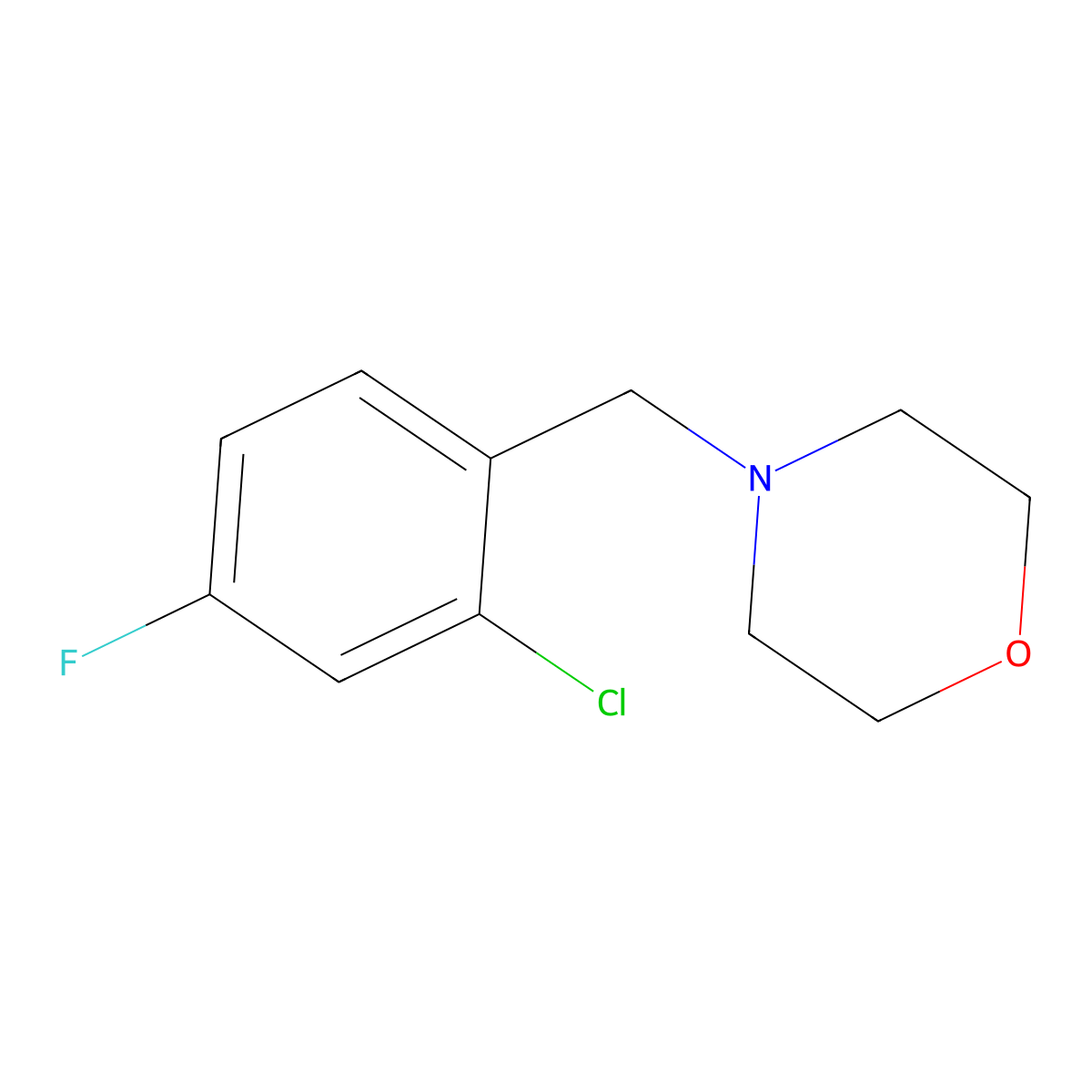 4-(2-Chloro-4-fluorobenzyl)morpholine molecular structure, CAS 114776-21-5