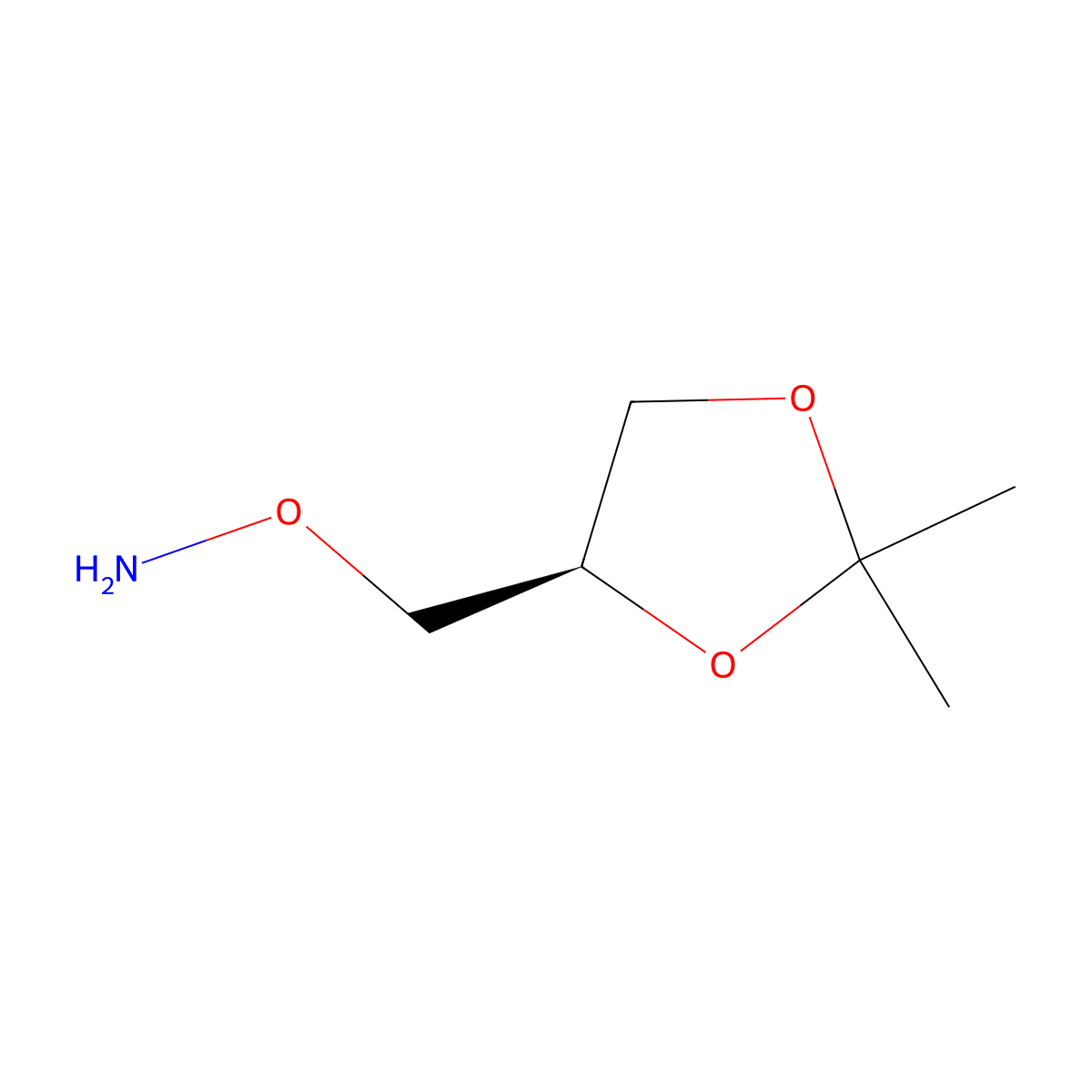 (R)-O-((2,2-Dimethyl-1,3-dioxolan-4-yl)methyl)hydroxylamine molecular structure, CAS 114778-50-6