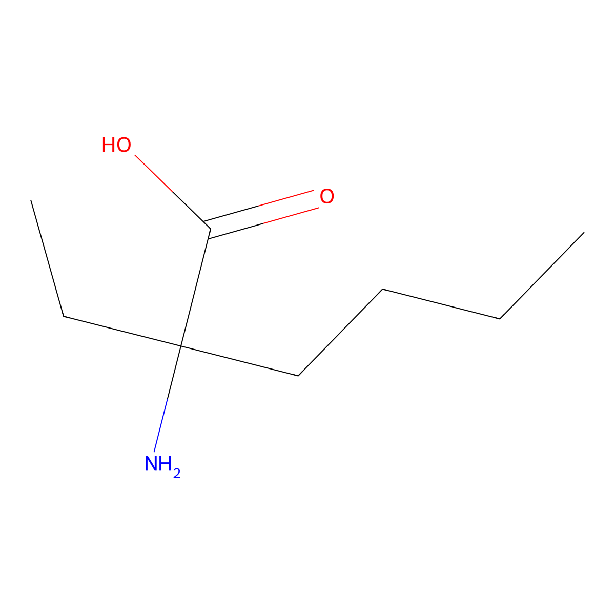 2-Amino-2-ethylhexanoic acid molecular structure, CAS 114781-15-6