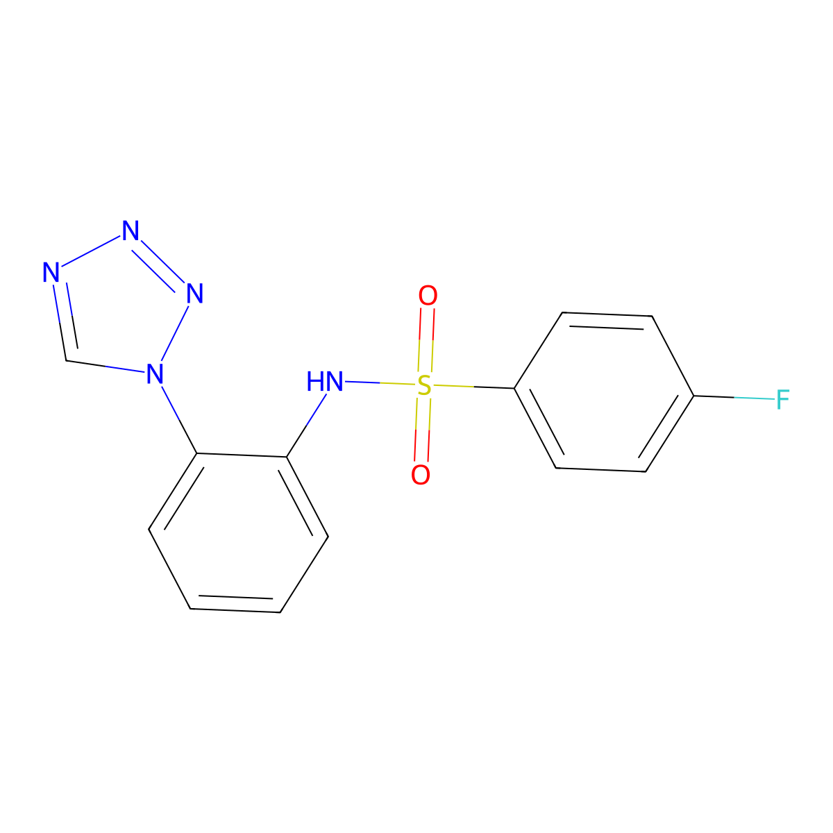 4-fluoro-N-[2-(1H-tetrazol-1-yl)phenyl]benzenesulfonamide molecular structure, CAS 1147812-89-2