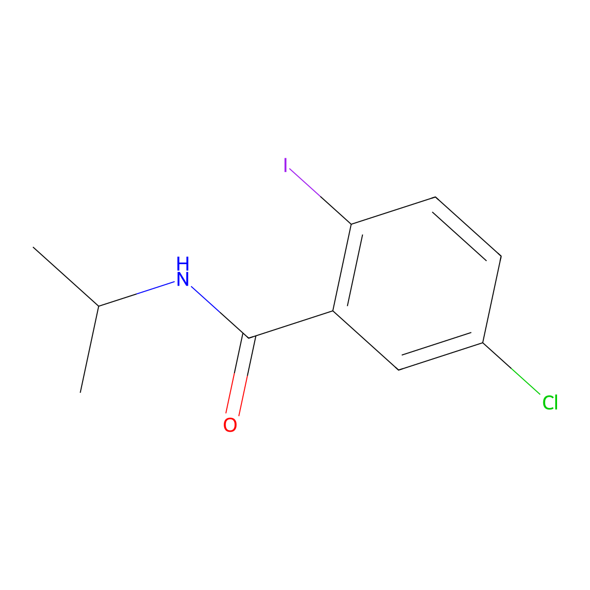 5-chloro-2-iodo-N-(propan-2-yl)benzamide molecular structure, CAS 1147836-22-3