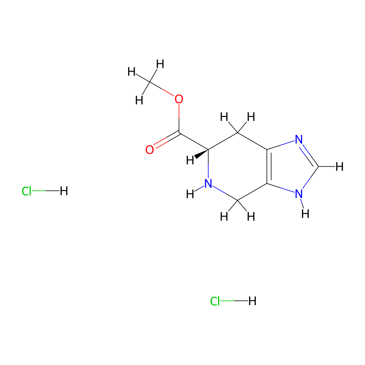 (S)-Methyl 4,5,6,7-tetrahydro-3H-imidazo[4,5-c]pyridine-6-carboxylate dihydrochloride molecular structure, CAS 114786-39-9