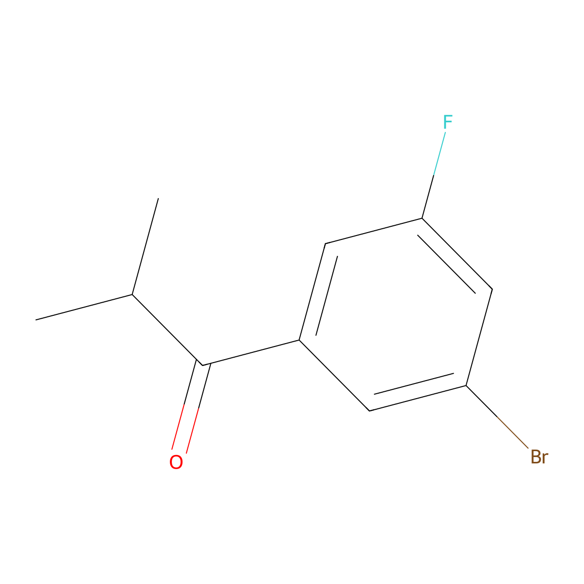 1-(3-Bromo-5-fluorophenyl)-2-methylpropan-1-one molecular structure, CAS 1147871-74-6