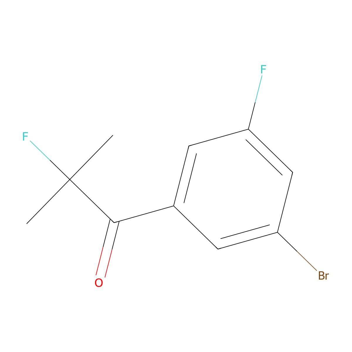 1-(3-Bromo-5-fluorophenyl)-2-fluoro-2-methylpropan-1-one molecular structure, CAS 1147871-75-7