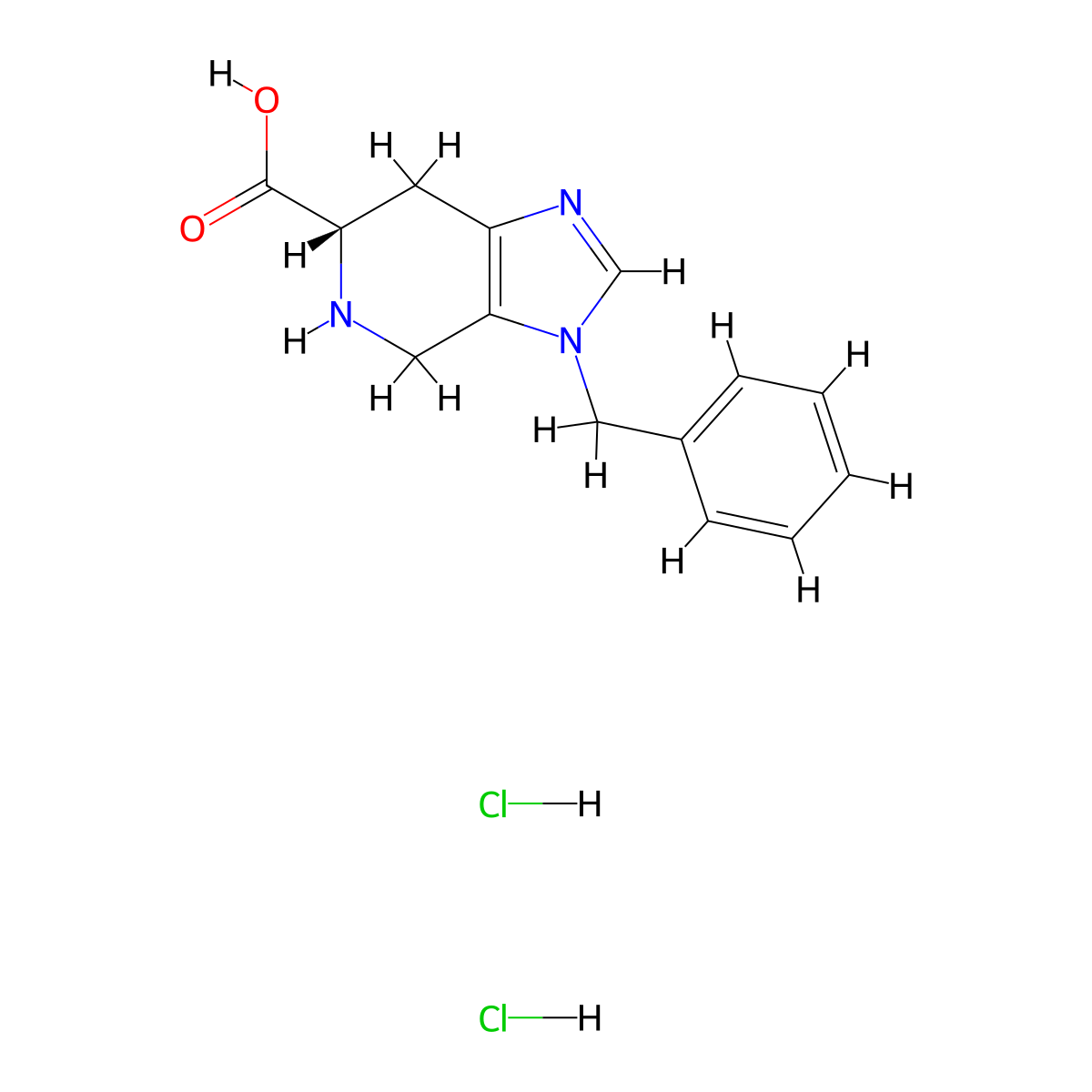 (S)-3-Benzyl-4,5,6,7-tetrahydro-3H-imidazo[4,5-c]pyridine-6-carboxylic acid dihydrochloride molecular structure, CAS 114788-05-5