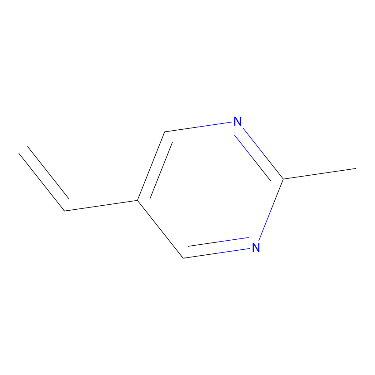 2-Methyl-5-vinylpyrimidine molecular structure, CAS 1147894-20-9