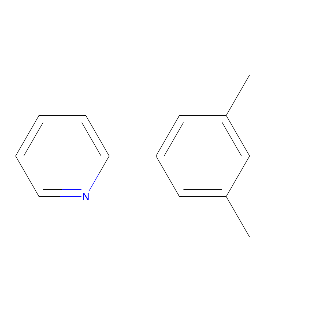 Pyridine, 2-(3,4,5-trimethylphenyl)- molecular structure, CAS 1147894-99-2