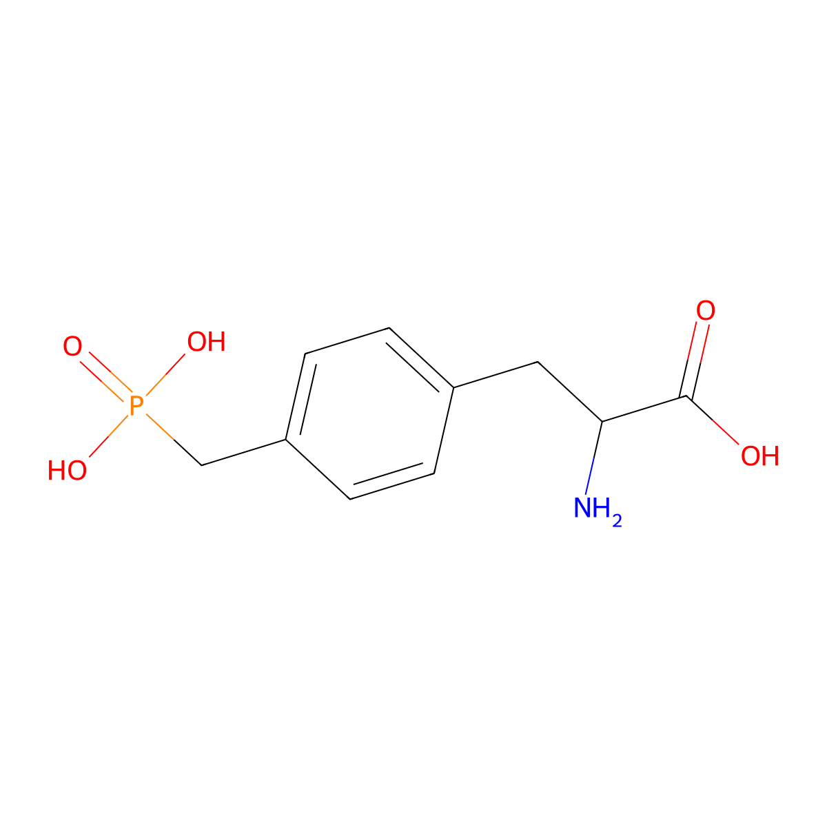 2-Amino-3-[4-(phosphonomethyl)phenyl]propanoic acid molecular structure, CAS 114791-27-4