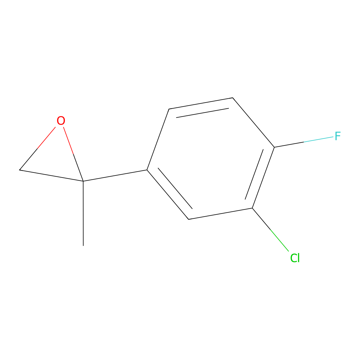 2-(3-Chloro-4-fluorophenyl)-2-methyloxirane molecular structure, CAS 1147939-72-7