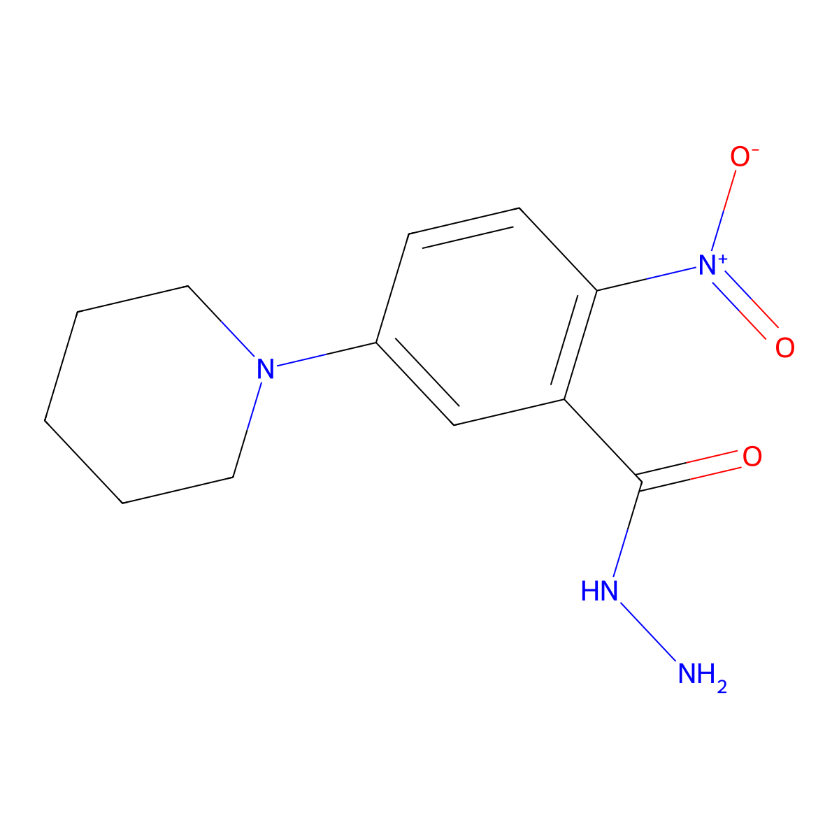 2-Nitro-5-piperidinobenzenecarbohydrazide molecular structure, CAS 1147979-35-8