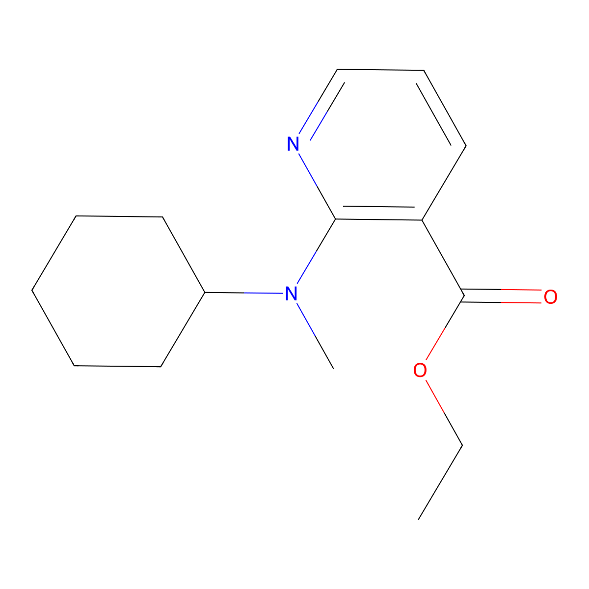 Ethyl 2-[cyclohexyl(methyl)amino]nicotinate molecular structure, CAS 1147979-39-2