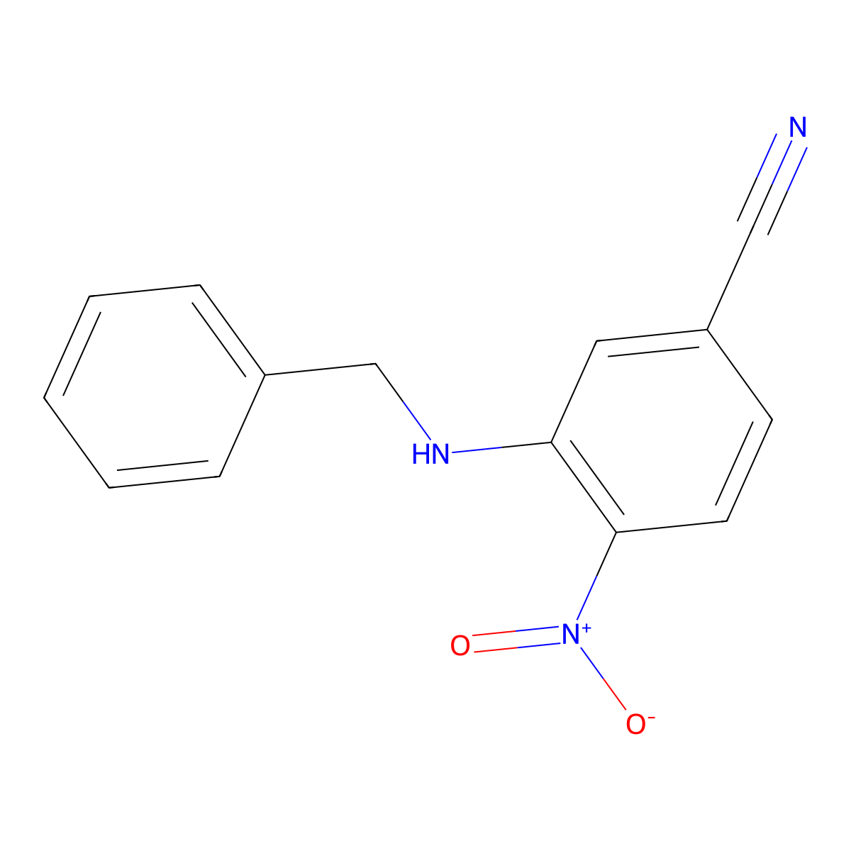 3-(Benzylamino)-4-nitrobenzonitrile molecular structure, CAS 1147979-42-7