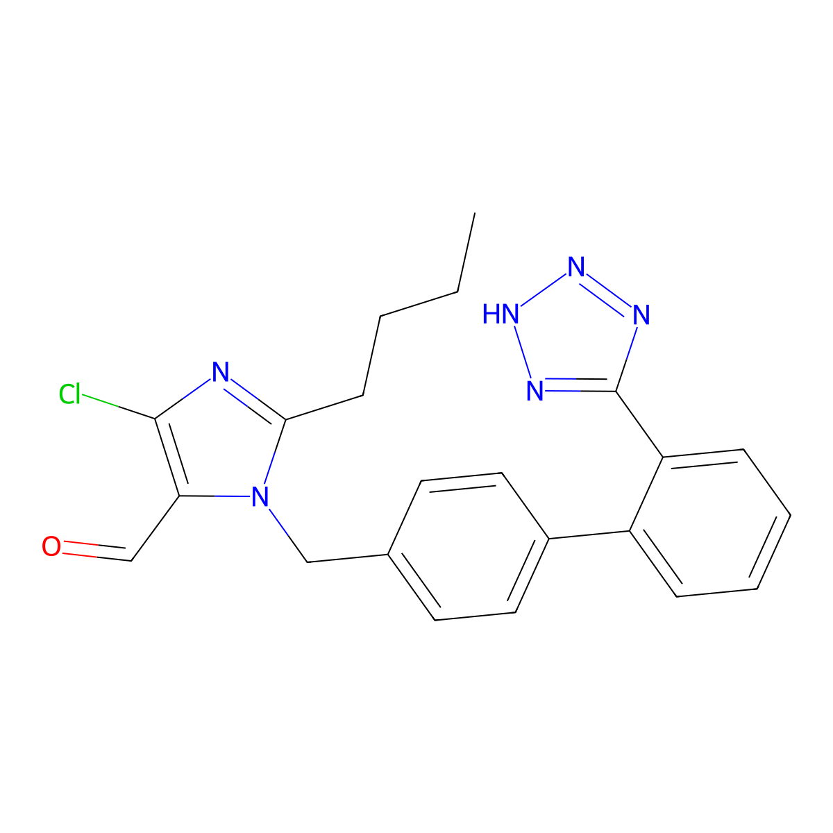 Losartan carboxaldehyde molecular structure, CAS 114798-36-6