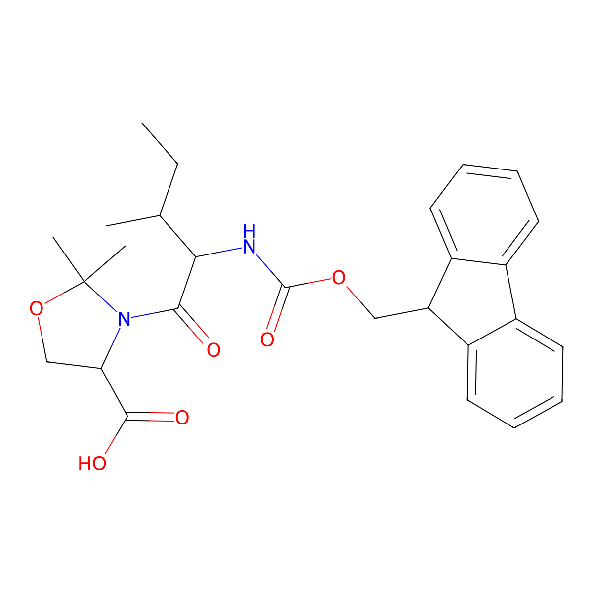 Fmoc-Ile-Ser(Psi(Me,Me)pro)-OH molecular structure, CAS 1147996-34-6