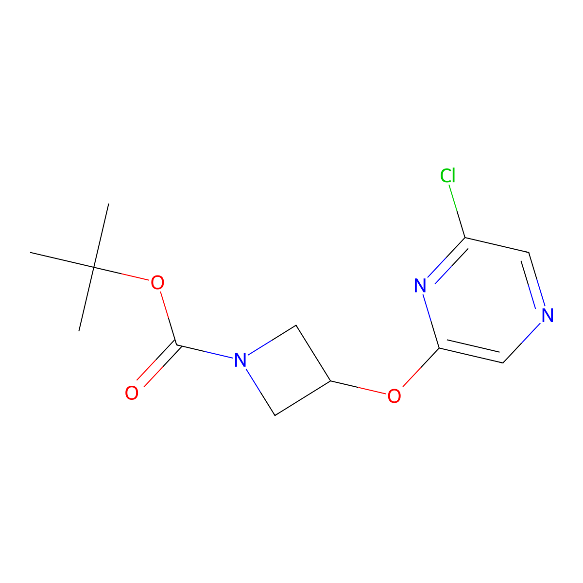 Tert-butyl 3-(6-chloropyrazin-2-yloxy)azetidine-1-carboxylate molecular structure, CAS 1147998-37-5