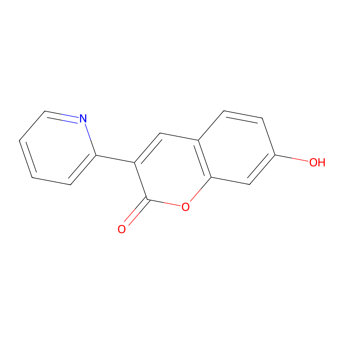 7-hydroxy-3-(pyridin-2-yl)-2H-chromen-2-one molecular structure, CAS 1148-28-3