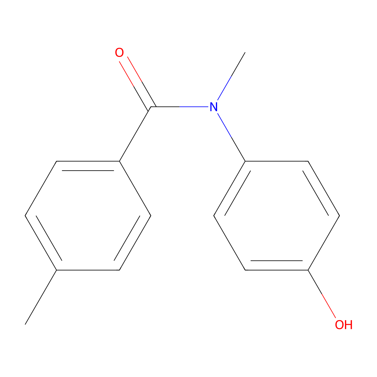 N-(4-hydroxyphenyl)-N,4-dimethylbenzamide molecular structure, CAS 1148-53-4