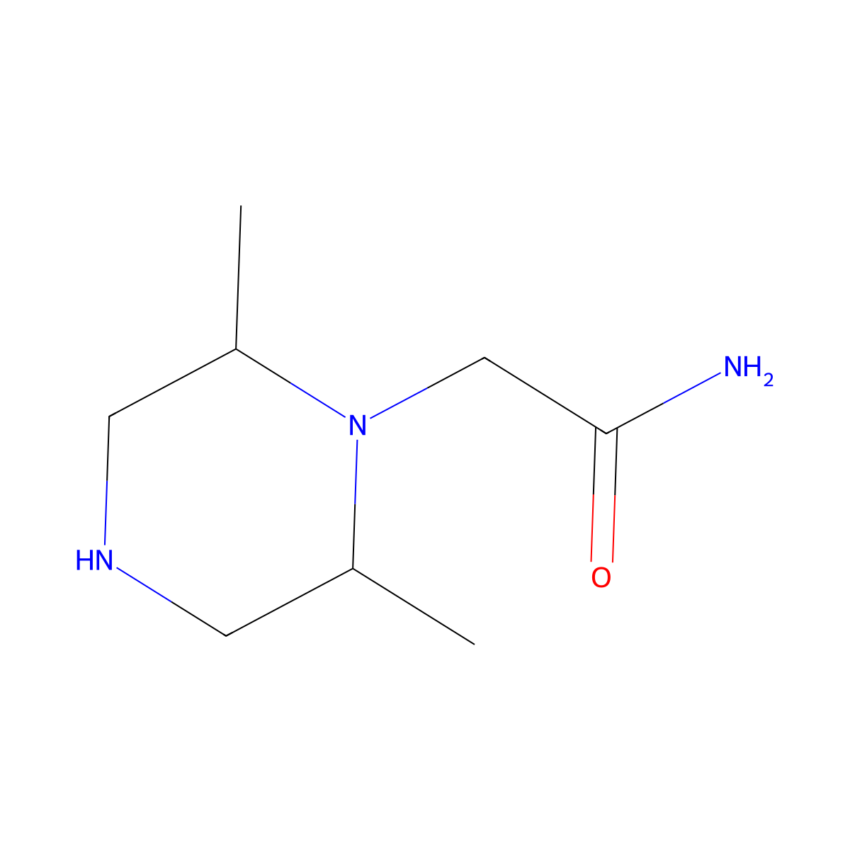 2-((2R,6S)-2,6-Dimethylpiperazin-1-yl)acetamide molecular structure, CAS 1148003-52-4