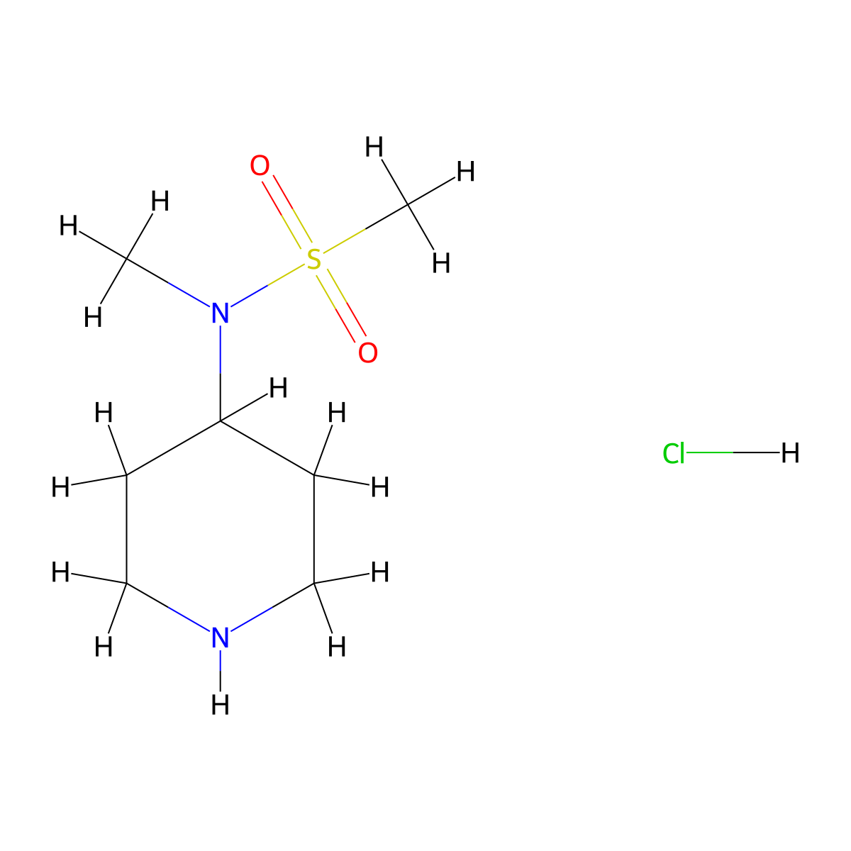 N-methyl-N-(piperidin-4-yl)methanesulfonamide hydrochloride molecular structure, CAS 1148003-96-6