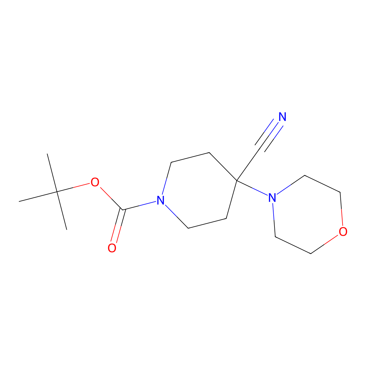 tert-Butyl 4-cyano-4-morpholinopiperidine-1-carboxylate molecular structure, CAS 1148003-98-8