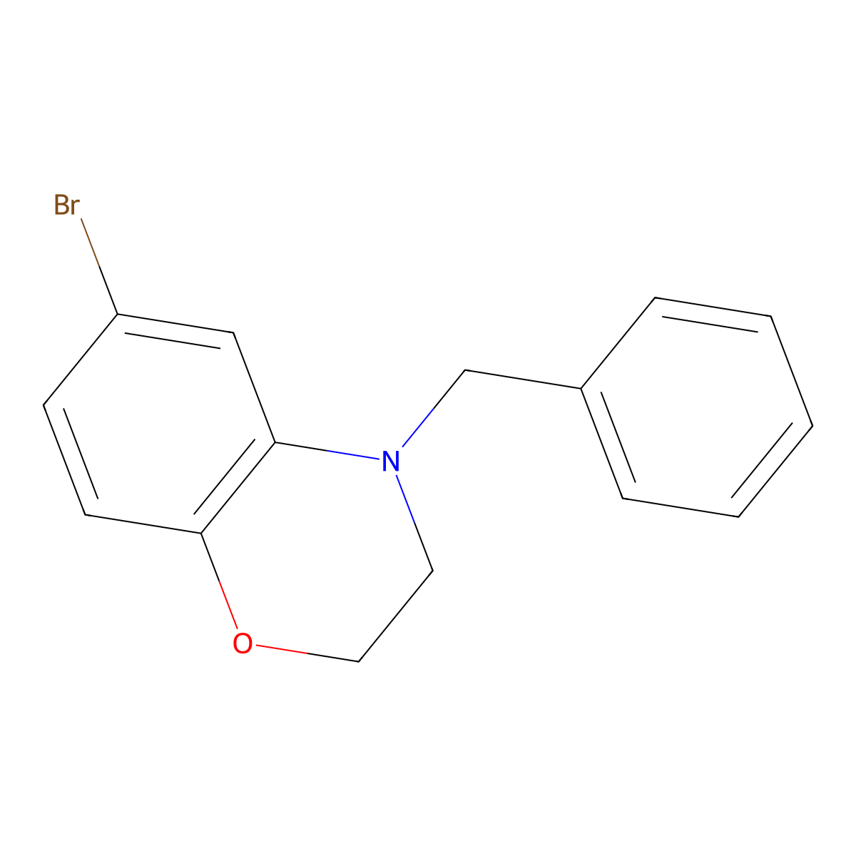 6-bromo-4-(phenylmethyl)-3,4-dihydro-2H-1,4-benzoxazine molecular structure, CAS 1148008-74-5