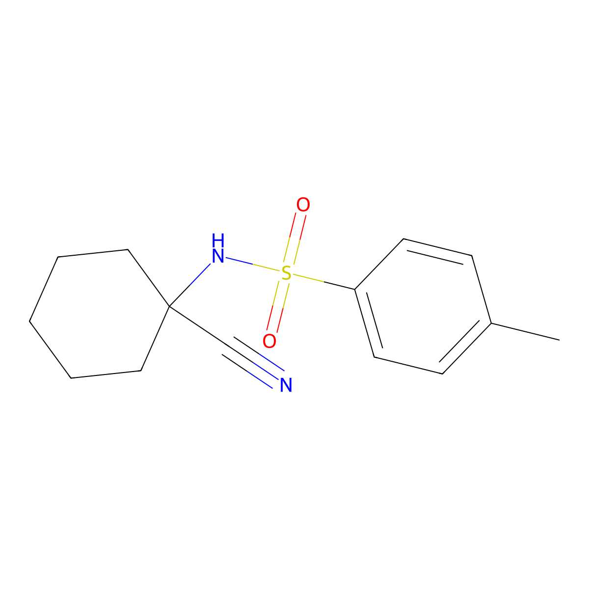N-(1-cyanocyclohexyl)-4-methylbenzene-1-sulfonamide molecular structure, CAS 1148027-05-7